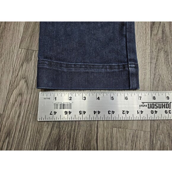 Lands' End Pants Womens 10 Blue Denim Look Cropped Straight Leg Stretch Jeans - Picture 11 of 11